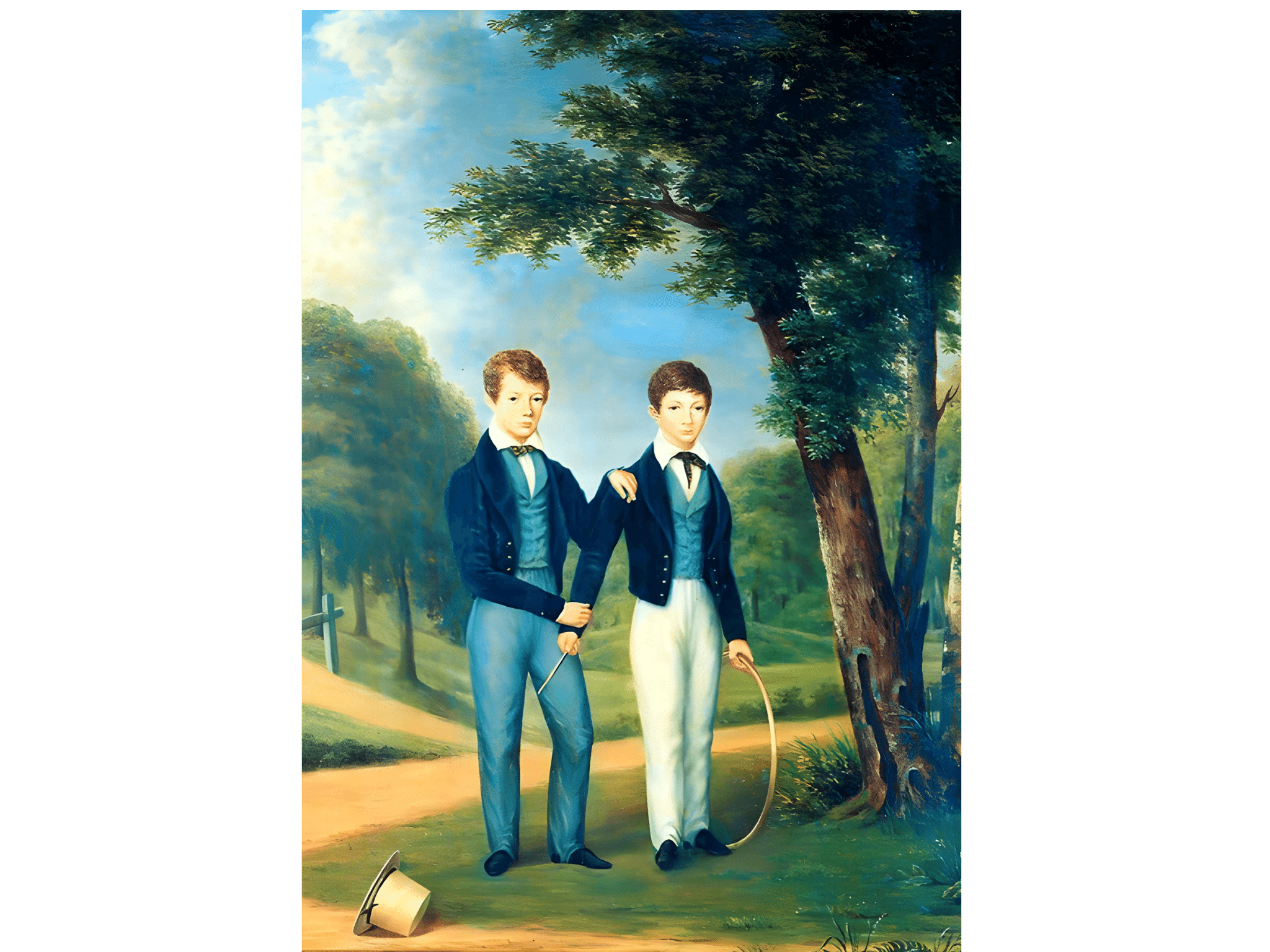 peinture représentant deux jeunes garçons.